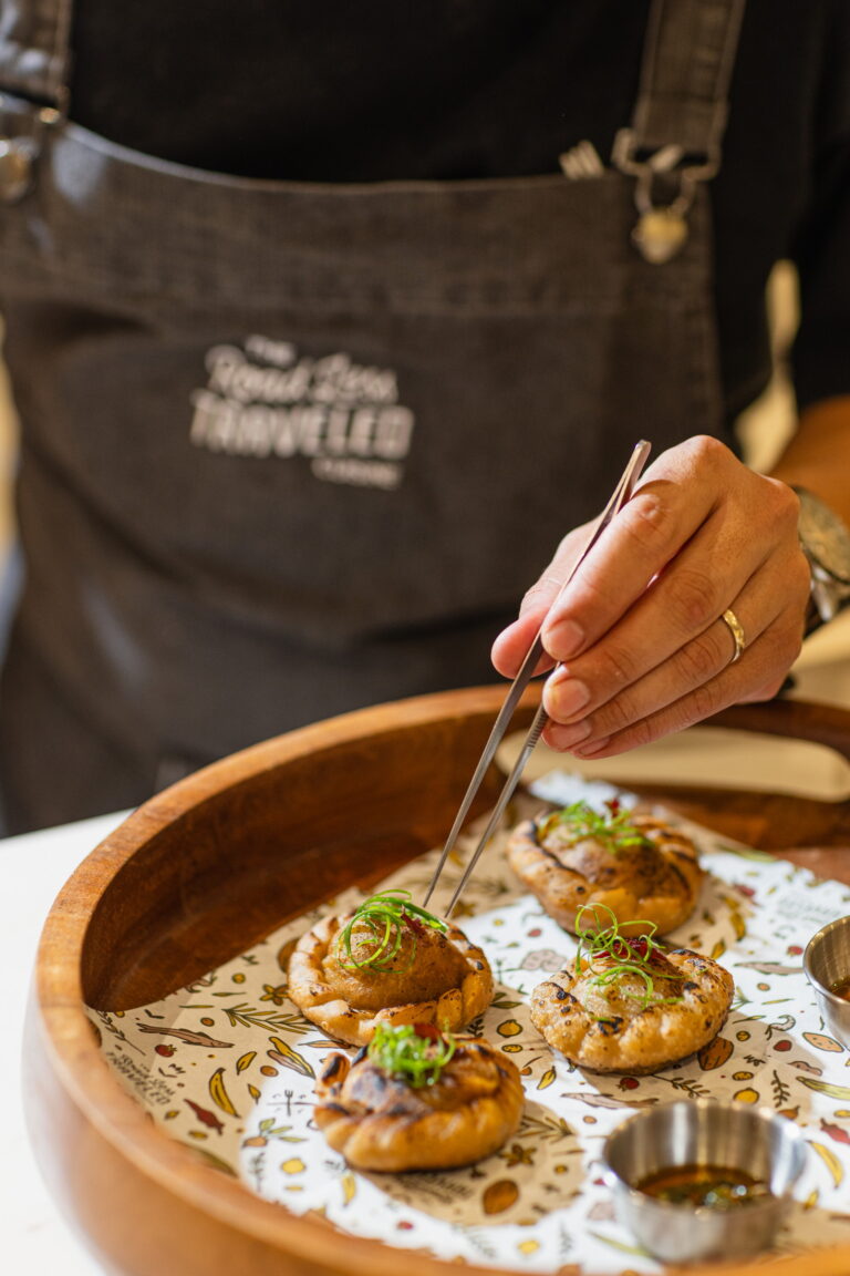 Our sides — smoked baby potatoes, seasonal vegetable medley, roasted sweet potato with goat cheese and cane honey, and garden green salad with passion fruit dressing.. Costa rican grill tasting menu by rlt cuisine, playa potrero, guanacaste, costa rica.
